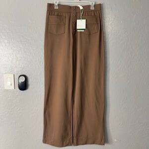 HALARA High Waisted Brown Wide Leg Women's Pants Tall Pull On, L